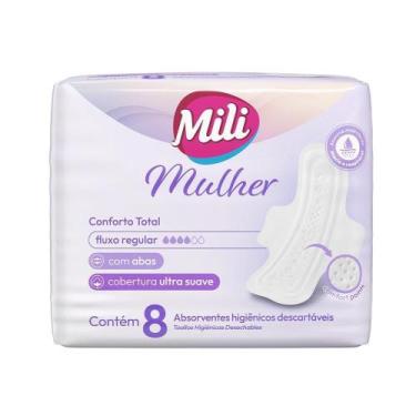 Imagem de Absorvente Mili Mulher Conforto Total com Abas - Embalagem com 8 Unida