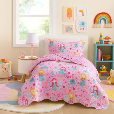 Imagem de Colcha Cobre Leito Infantil Solteiro Dupla Face 2 Pçs Kids, Para Quarto Criança Adolescente Estampado Teen (Fada)