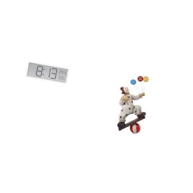 Imagem de Fenteer Relógio de Parede Digital, Relógio de Mesa Multiuso, Grande Display, Temperatura E Umidade para Escritório, Quarto, Palhaço, Estátua, Escultura, Coleç