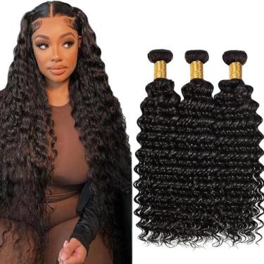 Imagem de Pacotes de cabelo YOUNGHANN Deep Curly Brazilian Virgin 3x45cm