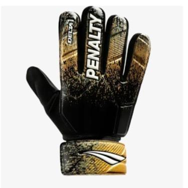 Imagem de Luva Goleiro Delta 1 Juvenil - Preto/Dourado - Tamanho 05