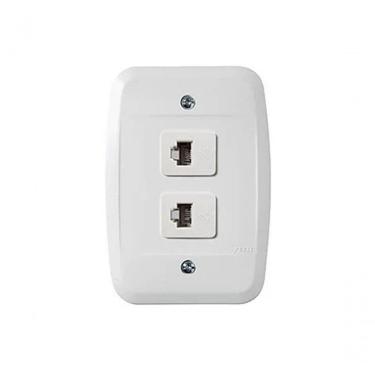 Imagem de Tomada Embutir Telefone C/ Conector Rj11 Branco 40147 - Pezzi