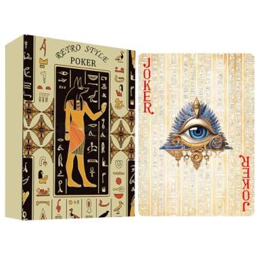 Imagem de strublfe Playing Cards, Retro Style Poker Cards, Ancient Egyptian Mythology Series Playing Cards, Double-Sided Anti Slip Pattern Design, Original Design Poker, Suitable for Collection and Gift.
