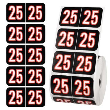 Imagem de Etiquetas de pasta de arquivo 2025 - 500 peças, 3/4 x 1-1/2 polegadas, colorido, autoadesivo, material de escritório com aba final (preto)