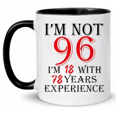 Imagem de Choinn Presentes de aniversário de 96 anos para mulheres e homens, caneca de café para presente de aniversário de 96 anos, ideias engraçadas para presentes de aniversário de 96 anos - Dia dos Pais