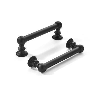 Imagem de khtumeware Pacote com 2 peças de 76 mm (76 mm) para armário preto fosco para armário de cozinha sólido resistente para gavetas, penteadeira, alça de banheiro