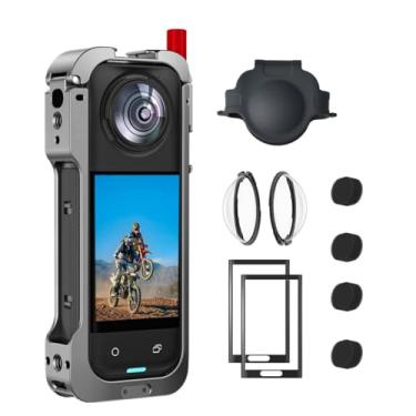 Imagem de Estrutura de alumínio para Insta360 X5 – Pacote de proteção premium com protetor de lente, tampa de silicone e 2 protetores de tela de vidro temperado