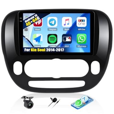 Imagem de 4 + 64 G Android 15 estéreo para carro Kia Soul 2014-2017 com carplay sem fio Android Auto, 9 polegadas 1280 * 720p IPS tela sensível ao toque Bluetooth5.0 suporte para rádio de carro GPS WiFi AHD