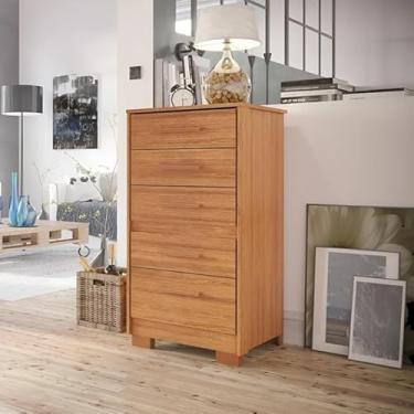 Imagem de Comoda Gaveteiro Primacy 5 Gavetas Ipe Nobre Grafite Batrol