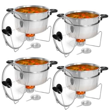 Imagem de Kit Panelas Rechaud Banho Maria 5L com Tampa de Vidro – Buffet e Restaurante para Eventos(4)