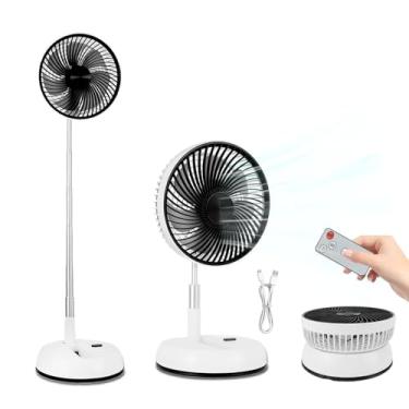 Imagem de Hivento Ventilador Portátil com Bateria Interna de 5400mAh, Oscilação de 90°, Ventilador para Mesa e Piso, com Controle Remoto, Dobrável, Telescópico e Recarregável, 20 cm (Branco)