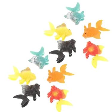 Imagem de YuanHolumid 10 peças de plástico realista reutilizável artificial movendo-se peixes flutuantes enfeites para aquário suprimentos para animais de estimação (cor aleatória)
