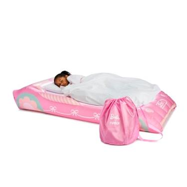 Imagem de FUNBOY Colchão de cama e ar Barbie Kids Sleepover para viagem. Perfeito para festas do pijama. Inclui bolsa de armazenamento de transporte, solteiro