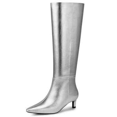 Imagem de CELLENZ Botas femininas de cano alto: Bota de salto gatinho de 1,96 polegadas com bico fino - Botas de cano alto de panturrilha larga para mulheres, 2025 Sexy Fashion Fashion Heel Boot para trabalho