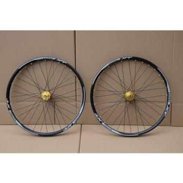 Imagem de Mtb Conjunto de rodas de bicicleta 26 27,5 29 polegadas roda de bicicleta de montanha dupla camada rolamento selado 7-11 velocidade cubo cassete freio a disco 1100g Qr, A, 69,8 cm