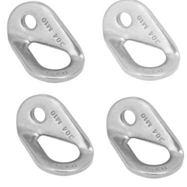 Imagem de Chiffonade Gancho de parafuso de escalada de aço inoxidável de 25 kN, gancho de âncora de escalada, instalação de equipamento de resgate, serve para parafuso de 10 mm (4 peças)