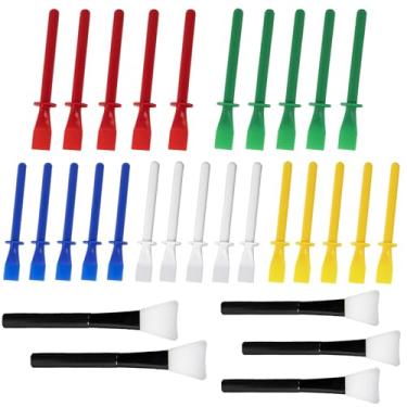 Imagem de Conjunto de 30 pincéis de cola de silicone e espalhador de plástico, aplicadores de cola de plástico colorido para trabalhos de madeira, projetos de bricolage, madeira, papel e artesanato, durável e