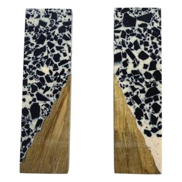 Imagem de Malayan Products | Espaços em branco de resina de madeira híbrida, lâminas de cabo de faca de madeira de manga acrílica, material de artesanato (girafa creme)