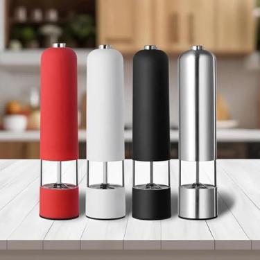 Imagem de KIT 2 Moedor Elétrico de Temperos Sal e Pimenta com Luz LED Portátil