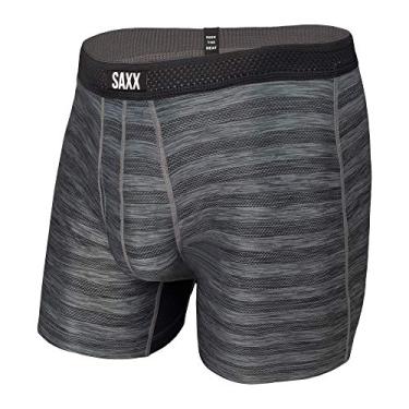 Imagem de SAXX Underwear Co. Cueca boxer masculina com bolsa Droptemp Cooling Mesh Fly, preto mesclado, PP
