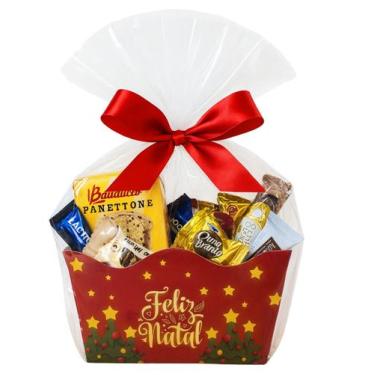 Imagem de Cesta Natalina Premium Mini Panetone Ferrero Rocher Bombons
