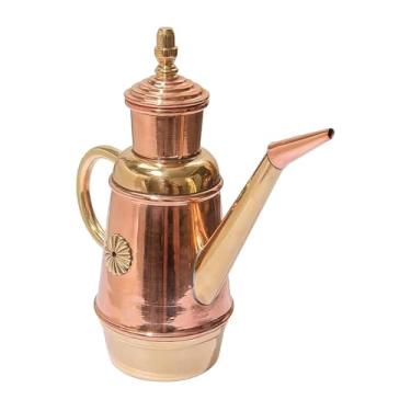 Imagem de Generic Dispensador de óleo de cobre, galheteiro para azeite de pizza, 350 ml, recipiente artesanal com design retrô para padarias, hotéis, pizzarias e
