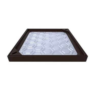 Imagem de Tampão Simples Com Rebaixo Passagem Inspeção Marrom 30x30cm