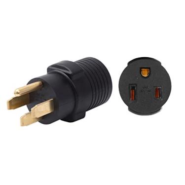 Imagem de ONETAK NEMA 14-50P para 6-50R compacto 240V 50 Amp 4 garras plugue macho para 3 garras fêmea receptáculo gerador soldador secador EV carregador conector adaptador cabo de alimentação