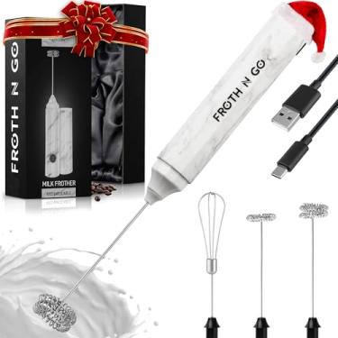 Imagem de Zulay Kitchen Zulay Froth N Go Milk Frother Recarregável - Varinha De Espuma 3 Em 1 Com Estojo E Carregador Usb-C - Vem Com 3 Acessórios De Batedor Para Latte, Cappuccino, Matcha, Shakes De Proteína