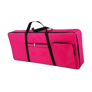 Imagem de Esquirla 61 Caixa de teclado de chave 40.16 "x16.54" x1.97 "Oxford Ploth Anti Shock Sched Tecld Tecld Saco, Rosa Vermelha