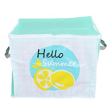 Imagem de Saco de armazenamento com zíper, à prova d'água, umidade, poeira, economizador de espaço, organizador para colcha, roupas de cama, cobertores, pano oxford, 45x50x40cm (verde branco laranja)