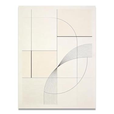 Imagem de LKXGRRSFG Arte em tela minimalista de largura tranquila: Serenidade tons neutros grande área em branco para decoração de espaço calmo 60 x 75 cm sem moldura