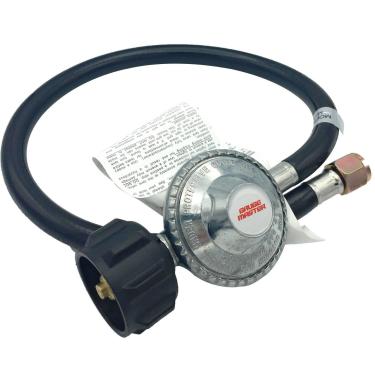 Imagem de Gauge Master Regulador de propano LP de baixa pressão universal QCC1 de 2 pés premium - mangueira de substituição para churrasqueira se encaixa na maioria das churrasqueiras a gás LP, aquecedores e