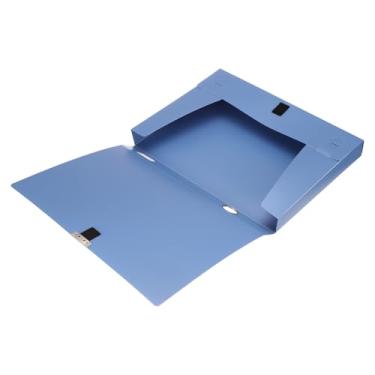 Imagem de PATIKIL Caixa organizadora de arquivos, azul A4, pasta de arquivos, caixas de documentos, caixas de arquivos, caixas com tampa para banco, escritório, casa, 30 x 23 x 3 cm