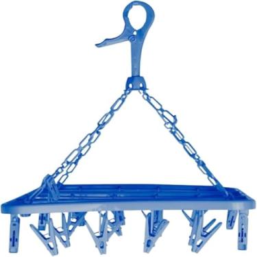 Imagem de Varal Dobrável com 24 Prendedores, Plástico e Aço, 31,5x31,5cm, Portátil, Compacto, Cor Sortida