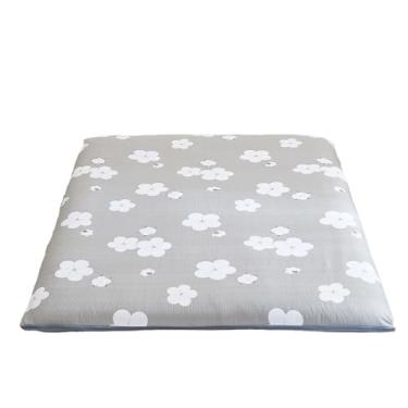 Imagem de Zelladorra Capa de colchão futon antiderrapante tamanho completo, capa de colchão japonesa com zíper, lavável na máquina (algodão cinza)