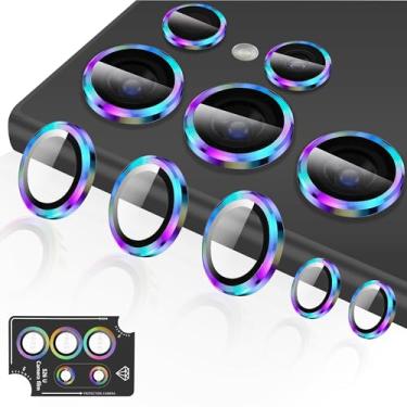 Imagem de ZXZone Protetor de lente para câmera Samsung Galaxy S26 Ultra, protetores de lente individuais, vidro temperado ultrafino com borda de alumínio, compatível com capa, 1 conjunto, colorido