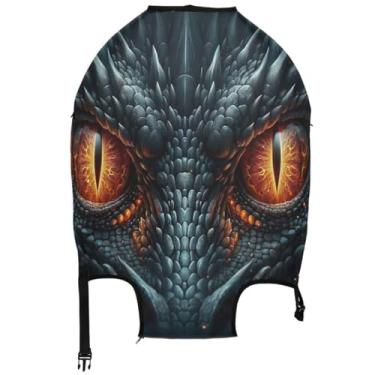 Imagem de Joisal Giant Evil Dragon Eyes Protetor de bagagem, capa fofa para bagagem, itens essenciais para viagens e férias, olhos de dragão gigantes, L, Fits 26-28 Inch Case, Capa de mala