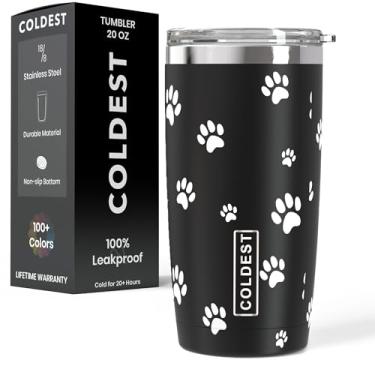 Imagem de Copos de café Coldest - Copo 100% à prova de derramamento - Aço inoxidável com isolamento duplo - Copos à prova de vazamento para mulheres e homens - Porta-copos amigável e fácil de limpar (patas de
