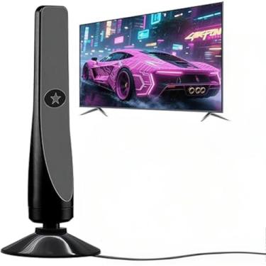 Imagem de Antena de TV 4K - Recepção de sinal de 1080 milhas HDTV Receptor remoto 1080p, escolha ideal para TV doméstica, carro, trailer, navio de cruzeiro, recepção de sinal do oceano DVB-T2