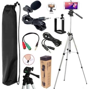 Imagem de Kit Youtuber Tripé Profissional Para Celular Suporte Smartphone Pedest