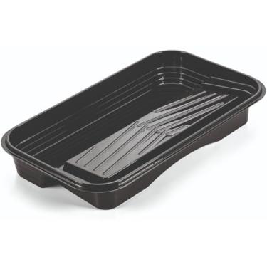 Imagem de Bandeja Para Pintura Rolo Garfo Duplo 4,3L 64x36cm Plástica Preta | Atlas