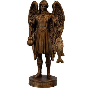 Imagem de Estátua São Rafael Arcanjo da Cura - Imagem Católica - Versão 3 (Cor Cobre Antigo)