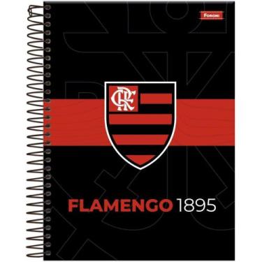 Imagem de Caderno 10X1 Capa Dura Colegial Flamengo 160 Folhas Pacote com 4 - For