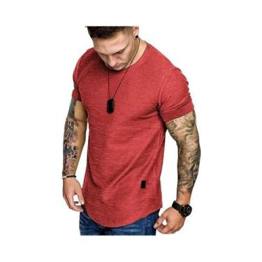 Imagem de Camisetas Masculinas Leves De Manga Curta Com Gola Redonda Moda Casual