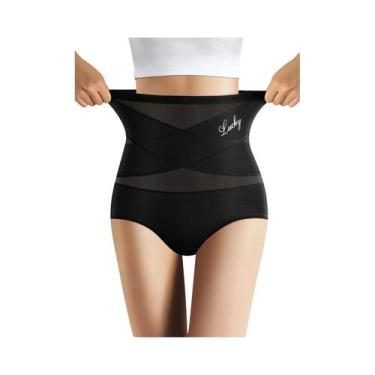 Imagem de Calcinha De Cintura Alta Em Malha Respirável, Levanta O Bumbum, Contro