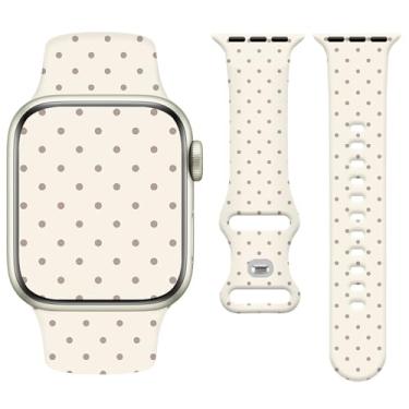 Imagem de Watbro Linda pulseira de relógio compatível com Apple Watch Palka Dot creme branco para mulheres e homens, compatível com iWatch séries 11, 10, 9, 8, 7, 6, 5, 4, 3, 2, 1, SE, Ultra 38, 40, 41, 42, 44