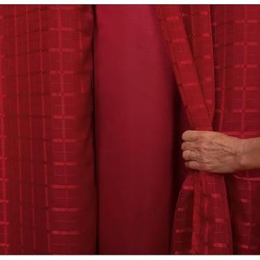 Imagem de Cortina Blackout Dupla Camada PVC Prata com Voil Decorativo - Bloqueio Total de Luz, para Varão Simples, Pronta para Instalar(Vinho,JANELA 2,00 X 1,40)