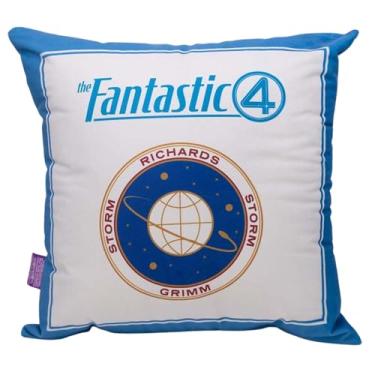 Imagem de Zonacriativa - Almofada Quarteto Fantástico Marvel 40x40cm | Toque macio e aveludado, enchimento fibra siliconada | Ideal para descanso de heróis e fãs