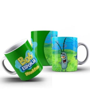 Imagem de Caneca Turma Do Bob Esponja Porcelana Todos Os Personagens 325ml (PLANKTON)